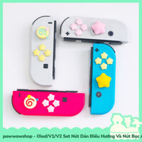 [Sẵn VN - Hỏa Tốc] Oled/V1/V2 Set Bộ Phụ Kiện Nút Dán Và Nút Bọc Analog Dành Cho Joycon Nintendo Switch Kirby Star