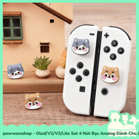 [Sẵn VN - Hỏa Tốc] Oled/V1/V2/Lite Set 4 Nút Bọc Analog Dành Cho Joycon Máy Game Nintendo Switch Cat & Shiba Dog