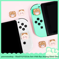 [Sẵn VN - Hỏa Tốc] Oled/V1/V2/Lite Set 4 Nút Bọc Analog Dành Cho Joycon Máy Game Nintendo Switch Sakura & Alice