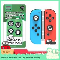 [Sẵn VN - NowShip] IINE Phụ Kiện Set 4 Bọc Nút Cao Cấp Cần Xoay Analog Tay Cầm Joycon Nintendo Switch NS Xanh C Gau Đen