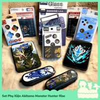 [Sẵn VN] Set Phụ Kiện Akitomo Monster Hunter Rise Hộp Băng, Đế Kê, Bọc nút Analog Cho Máy Game Nintendo Switch & Lite