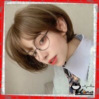 [Sẵn] Wig teen/lolita/cosplay TT002 tomboy màu nâu lưới hoa (tóc giả nguyên đầu ngắn) [Miu Cosplay 03]