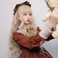 [Sẵn] Wig teen/lolita/cosplay vàng nâu mật ong A8215 xoăn trục - Nguyên đầu dài [Miu Cosplay]