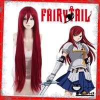 [Sẵn] Wig/tóc giả cosplay Erza Scarlet - Fairy Tail màu đỏ rượu [Miu Cosplay Shop 01]