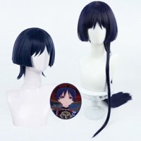 [Sẵn] Wig/tóc giả Wandere Scaramauche dài và ngắn - Genshin Impact màu xanh đen [Miu Cosplay 03]