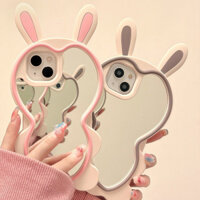 (Sẵn Xám 12prm) Ốp lưng iPhone Tai Thỏ Gương soi hottrend