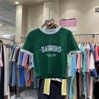 [Sẵn xanh lá]🌿 Áo thun viền màu form basic ulzzang 🔥