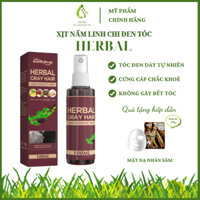 Sẵn Xịt nấm linh chi đen tóc HERBAL, Hạn chế tóc bạc, Nuôi tóc đen dày tự nhiên, Không gãy rụng – XAVIA COS METICS-SRMShop