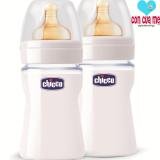 [Sản xuất tại Italy] Bộ 2 Bình Sữa Nhựa Wellbeing núm cao su Chicco 114295
