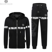 (Sản xuất tại Quảng Châu, Trung Quốc) Chất lượng cao Philipp PLEIN Philip Suit PP Suit Phiên bản Hàn Quốc Hợp thời trang Quần áo mặc đường phố chất lượng cao PP Bộ đồ thường ngày dành cho nam Slim-fit In hình PP logo lớn Phong cách thiết kế 6666661