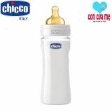 [Sản xuất tại Ý] Bình sữa thủy tinh tự nhiên núm cao su Chicco 240ml