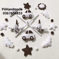 (SẴN)☁️🚗✈️ TREO NÔI TRẮNG ĐEN DÀNH CHO BÉ SƠ SINH  HANDMADE VẢI NỈ nè 🥰