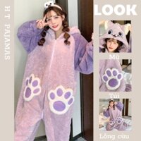 (Sẵn)Bộ Ngủ Bông Liền Người Cực Cute N124