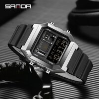 Sanda 6216-2 / còn hàng Thanh niên Cá tính Linh kiện điện tử Đồng hồ nam LED kỹ thuật số chống nước thể thao mát mẻ