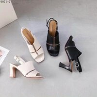 Sandal Bản To Trắng Đen Full Size 35-39  -  By Anh Dinh Phuong