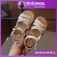 Sandal bé gái quai hoa kem xinh xắn cho bé gái G198 | Tiểu Yến Kid