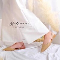 SANDAL BỆT NỮ BÍT MŨI HỞ GÓT DA SẦN -cwj24 𝄒 :