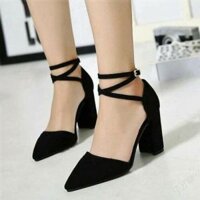 Sandal cao gót da lộn