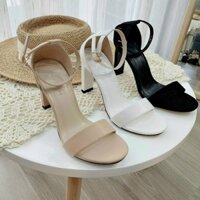 Sandal cao gót Dây Mảnh bản Hậu Bít Huyenanh.shoes99 - Giầy dép nữ gót 7 phân dễ đi  3 màu đen, kem, trắng