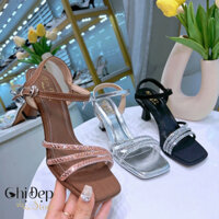 Sandal cao gót đính đá Chị đẹp store, giày sandal cao gót đính đá 7 phân  mã CD126