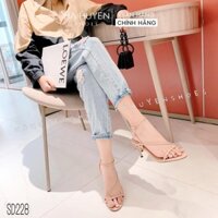 Sandal cao gót Hà Huyền Shoes quai mảnh quấn chéo hở gót nhọn 8 phân - SD228 SW