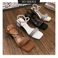 Sandal cao gót nữ 5P quai dây đá sang chảnh form chuẩn đẹp lên chân siêu xinh kèm ảnh thật MT Shoes