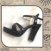 Sandal cao gót nữ Fushne giày cao gót 12 cm quai chéo thoáng chân