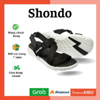 Sandal CHÍNH HÃNG - Giày Sandal SHONDO Dép Quai Hậu Nam Nữ F6 Đen Đế Trắng - Đế Phylon, Quai Tháo Gỡ Tiện Lợi.
