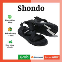 Sandal CHÍNH HÃNG - Giày SHONDO Nam Nữ F6 Đen Full - Đế Phylon, Quai Tháo Gỡ Tiện Lợi.