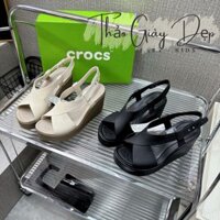Sandal Crocs BLOOKLYN HIGH WEDGE Sandan quai hậu đế xuồng cao đế bằng 9 phân LS041