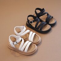 Sandal đế bệt cho bé gái - Dép quai hậu da PU mềm quai chéo đơn giản điệu đà êm chân chống trượt cho bé XD761