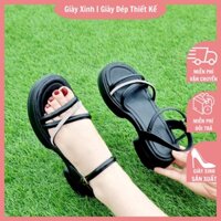 Sandal đế xuồng nữ cao gót 5p quai đính đá