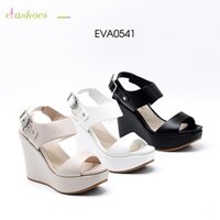 Sandal Đế Xuồng Quai Ngang Da Tổng Hợp 12cm Evashoes hg