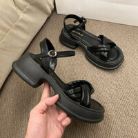 Sandal Dép Nữ Đế Xuồng 5cm Quai Xoắn Thời Trang Mới DEgoN