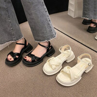 Sandal Dép Nữ Đế Xuồng 5cm Quai Xoắn ShoesLady Thời Trang Mới SAN.HIZE