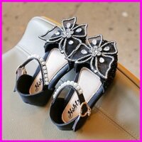 Sandal dép quai hậu bịt mũi trẻ em gắn nơ da mềm chống trượt cho bé gái từ 1 tuổi đến 9 tuổi (H20)Thanhly