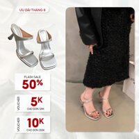 Sandal giày cao gót nữ dây mảnh quai ngang, mũi vuông gót nhọn cao 9cm - NP SHOES