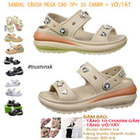 Sandal Mega Crush 🎁10 STICKER 3D+TẶNG VỚ 🎁 Giày Cross Clog Bella Nữ đế cao 7 cm mix - HỖ TRỢ ĐỔI TRẢ - trustvnxk
