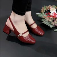 Sandal Mũi Bóng Sang Trọng và Lịch Sự , mềm mại êm ái gót 5 Phân Giày Bánh Bèo mã SandalMin