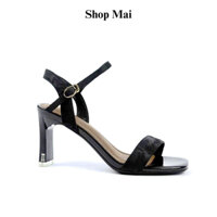 Sandal mũi vuông cao gót 7 phân, thiết kế hoa thời trang, công sở, thanh lịch| SDCG02