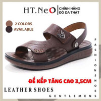Sandal nam da bò đệm massage HT.NeO ,Dép quai hậu nam đế kếp đi nước đi mưa thoải mái phong cách mùa hè lịch sự SD56 - H