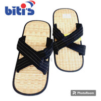Sandal nam Dép chiếu cói quai chéo, dép thời trang Biti's đi du lịch, đi trong nhà Size 44
