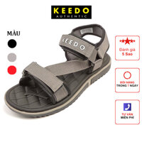 Sandal nam, giày quai hậu KEEDO KDS03 quai chéo - Xám - 39