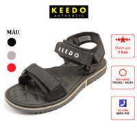 Sandal nam, giày quai hậu KEEDO KDS03 quai chéo - Đen - 42