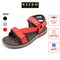 Sandal nam, giày quai hậu KEEDO KDS03 quai chéo - Đỏ - 42