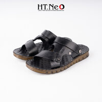 Sandal nam HT.NEO da bò mềm mại, đế kếp, mặt mát xa chân, quai da được may chắc chắn sang trọng, lịch lãm sd186