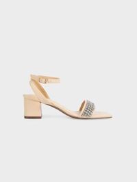 Sandal nhọn gót trụ đính đá SN0175