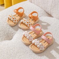 Sandal nhựa hoa điệu đà cho bé gái tập đi - Dép quai hậu đế mềm êm chân cho bé mã N881