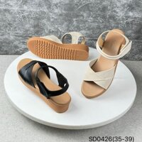 Sandal nữ BQ size 35-39 - Dép quai hậu nhám dán đế xuồng cao su chống trơn trượt SD0426
