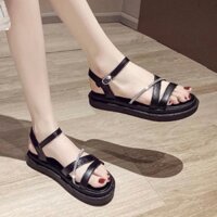 Sandal nữ đế bánh mì 3 phân 2 DÂY XÉO PHỐI XOÀN CHÉO LT